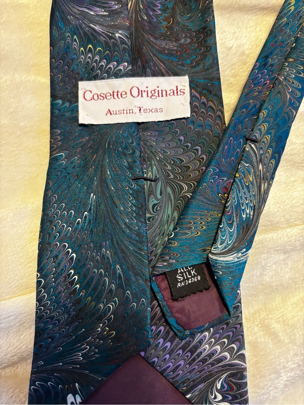 Watercolor Swirl Silk Tie Cosette Originals